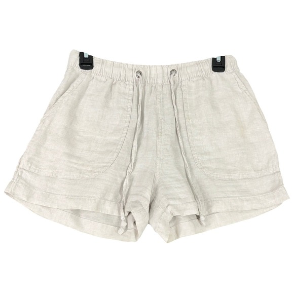 C&C California Pants - C&C California Linen Drawstring Waist Front Pocket Boyfriend Shorts S Womens